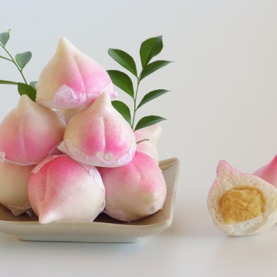 ซาลาเปาซิ่วท้อ (ไส้ถั่วเจ) - Auspicious Bun (Soy Bean)